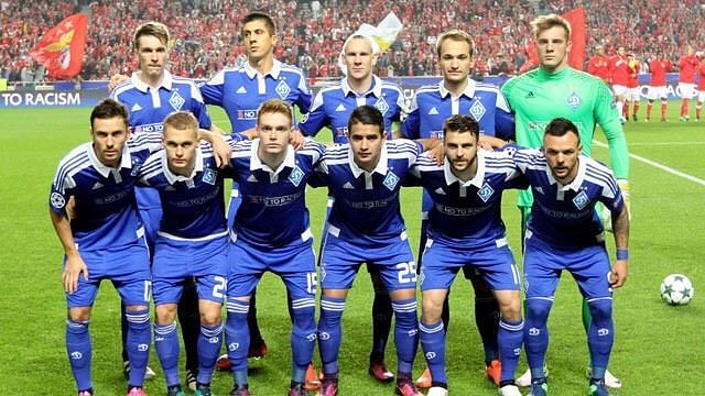 Kyiv players pose before a game